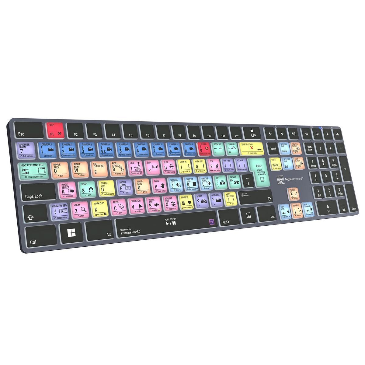Logickeyboard Adobe Premiere Pro CC TITAN Wireless Backlit Windows Keyboard