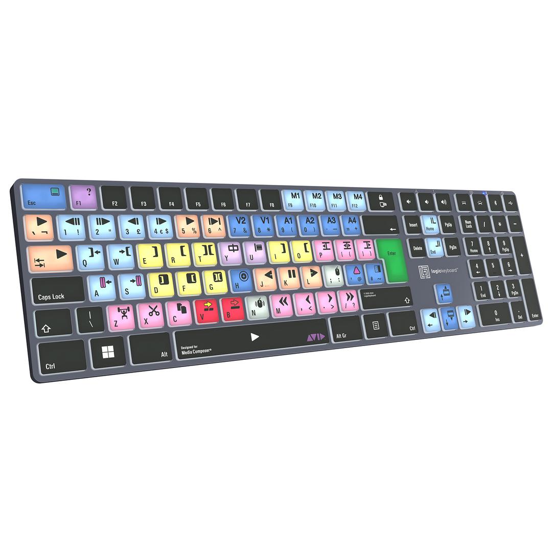 Logickeyboard Avid Media Composer Classic layout TITAN Wireless Backlit Windows Keyboard