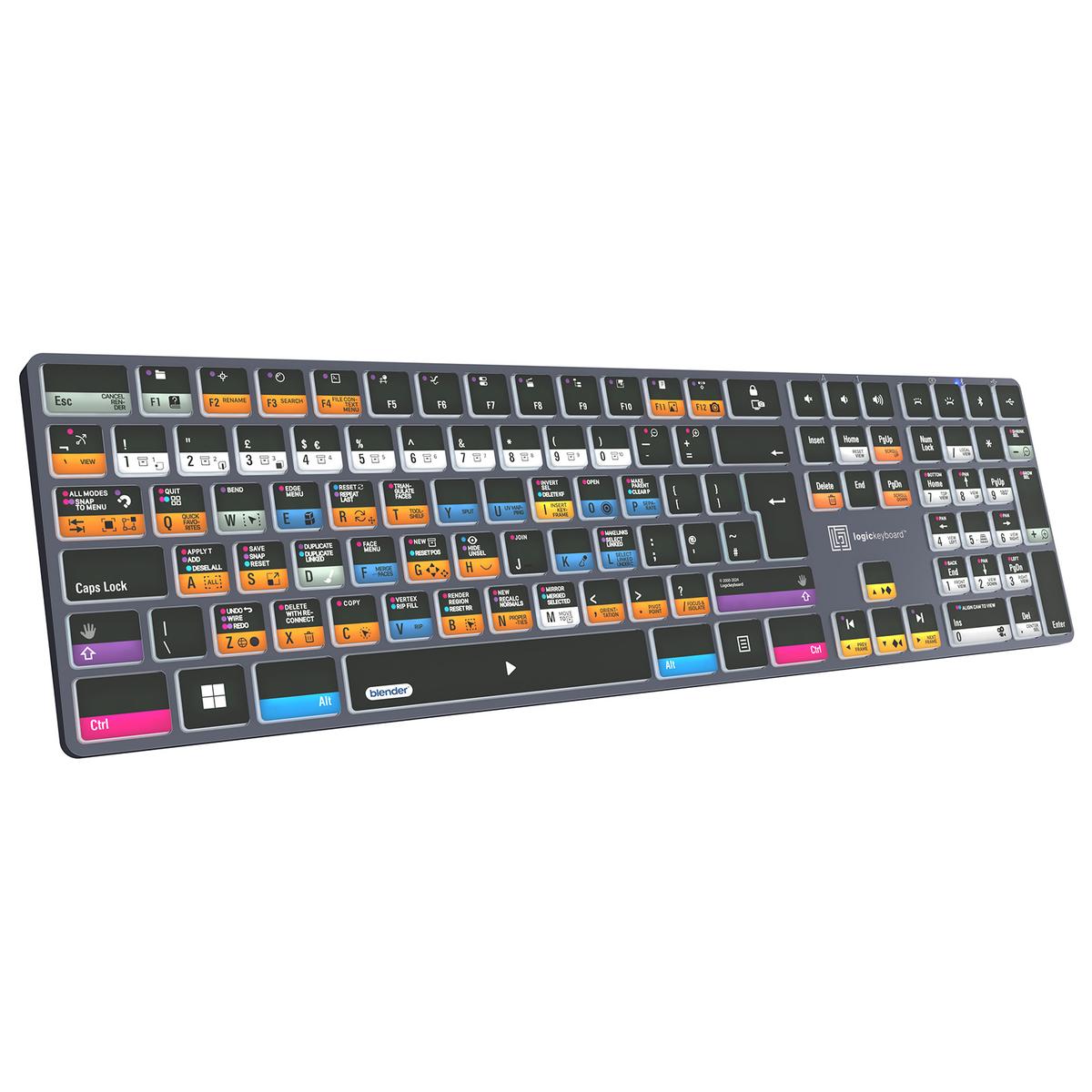 Logickeyboard Blender 3D TITAN Wireless Backlit Windows Keyboard