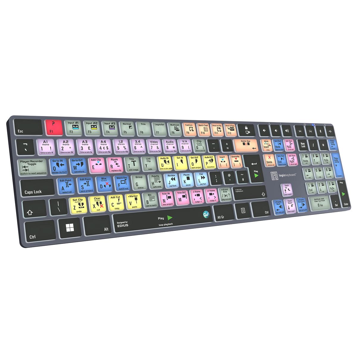 Logickeyboard EDIUS TITAN Wireless Backlit Windows Keyboard