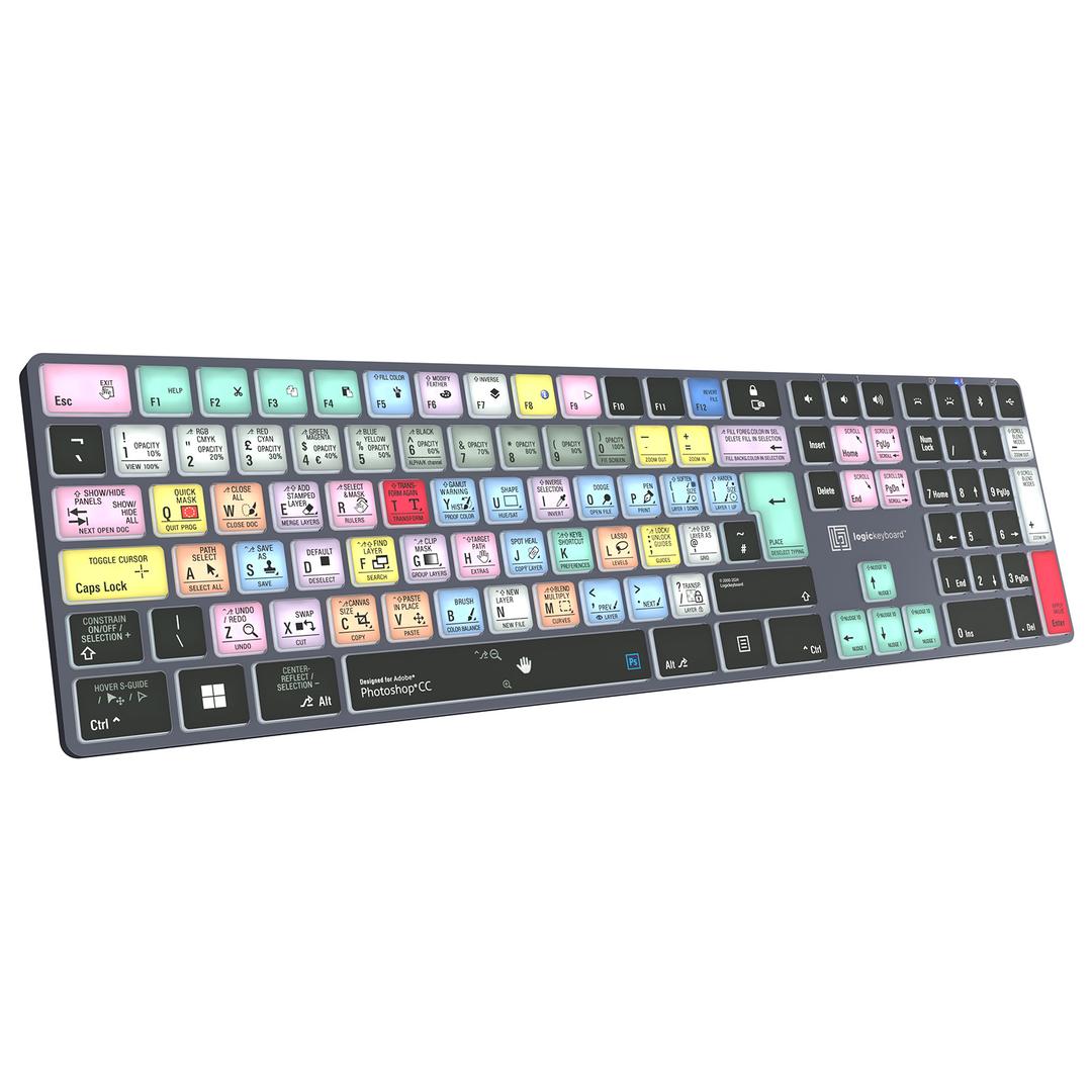 Logickeyboard Adobe Photoshop CC TITAN Wireless Backlit Windows Keyboard