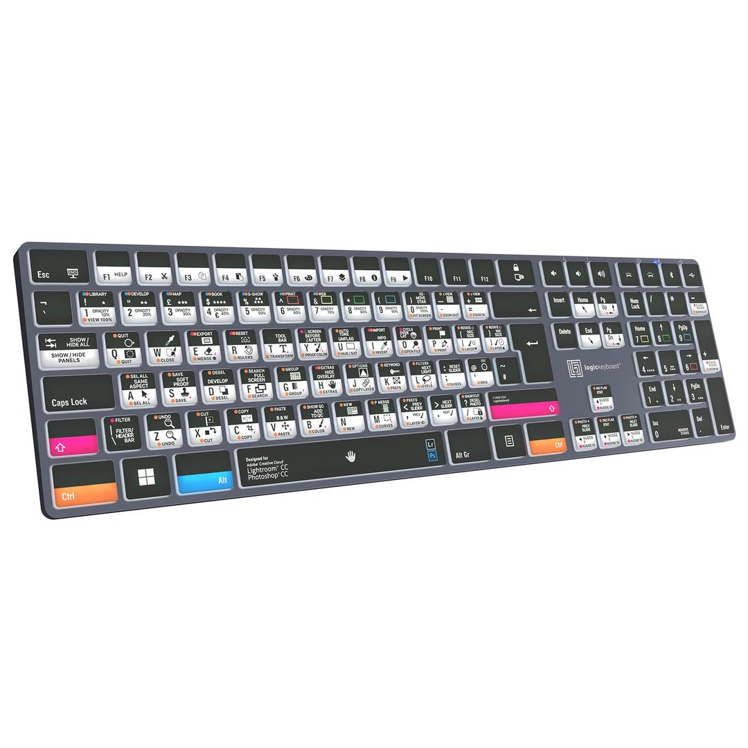 Logickeyboard Adobe Photographer TITAN Wireless Backlit Windows Keyboard