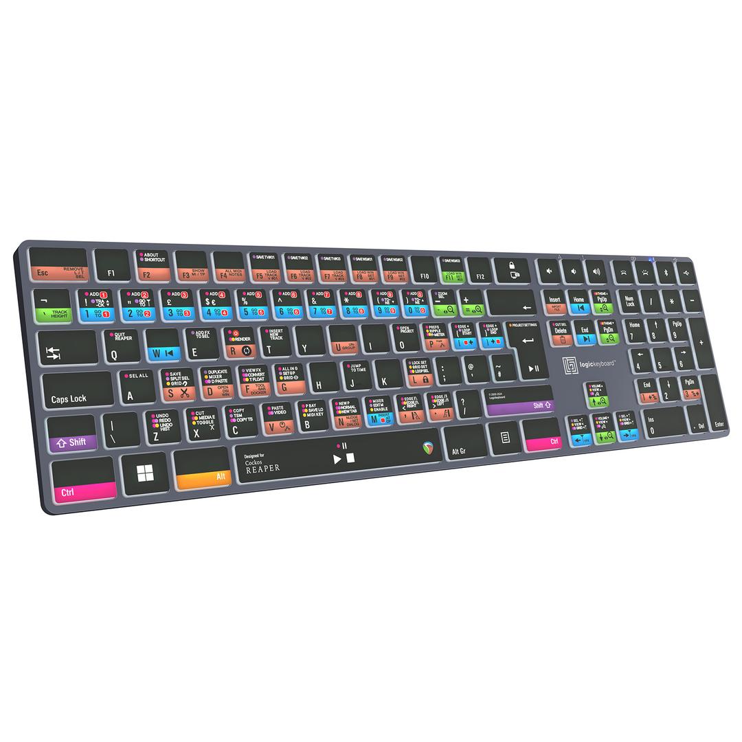 Logickeyboard Cockos Reaper TITAN Wireless Backlit Windows Keyboard