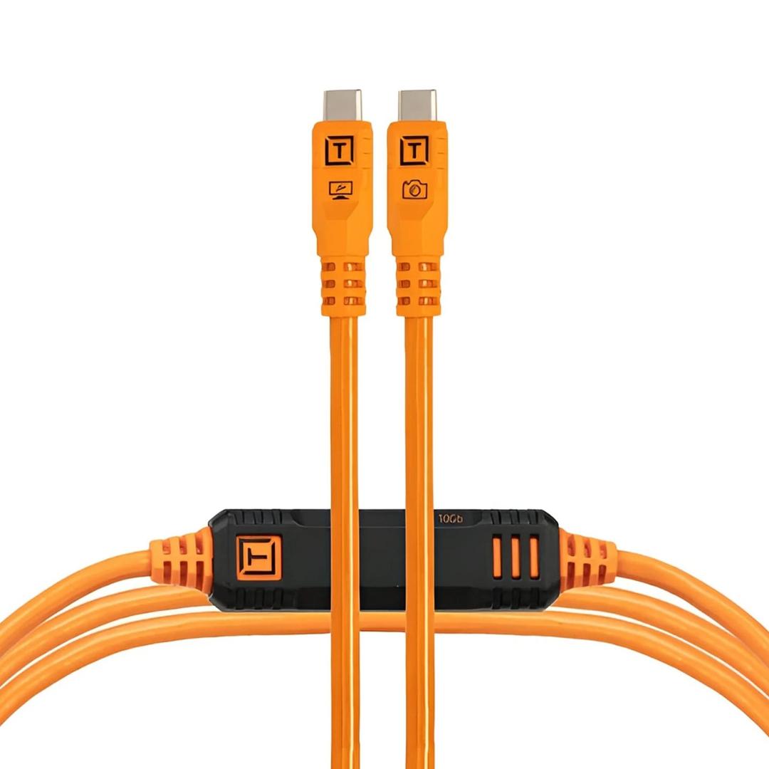 TetherTools TetherPro Optima 10G USB-C to USB-C Straight to Straight 15ft (4.6m) - High-Visibility O