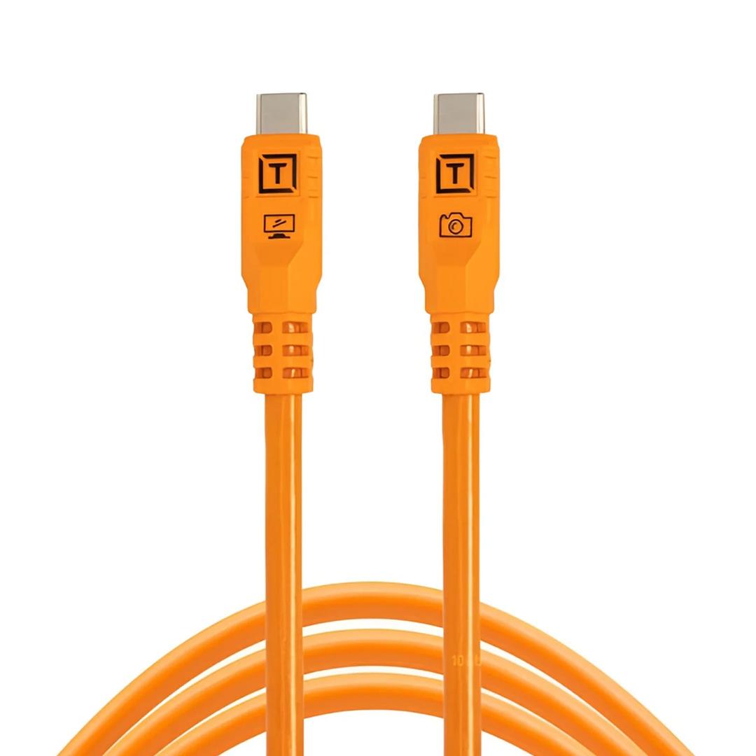 TetherTools TetherPro Optima 10G USB-C to USB-C Straight to Straight 6ft (1.8m) - High-Visibility Or