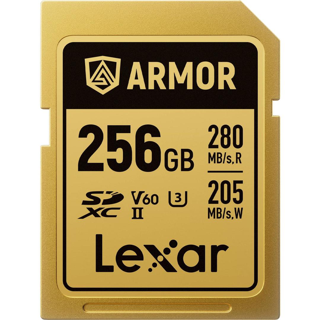 Lexar 256GB Pro Gold Series ARMOR 280MB/s UHS-II V60 SDXC Memory Card