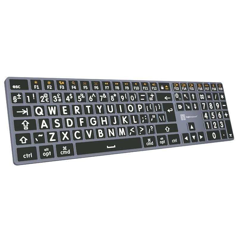 Logickeyboard Large Print White on Black Mac Titan Keyboard