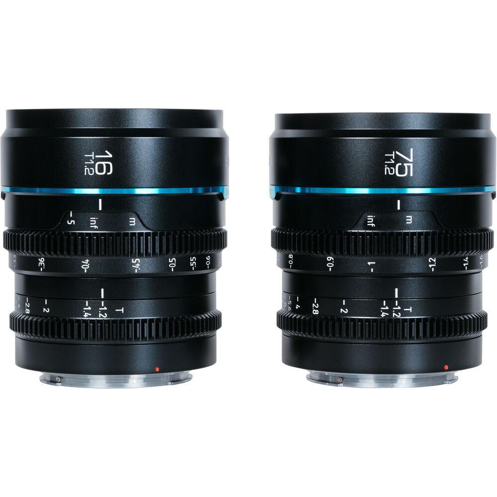 SIRUI Nightwalker 16/75mm T1.2 S35 Cine 2-Lens Set (E-Mount, Black)