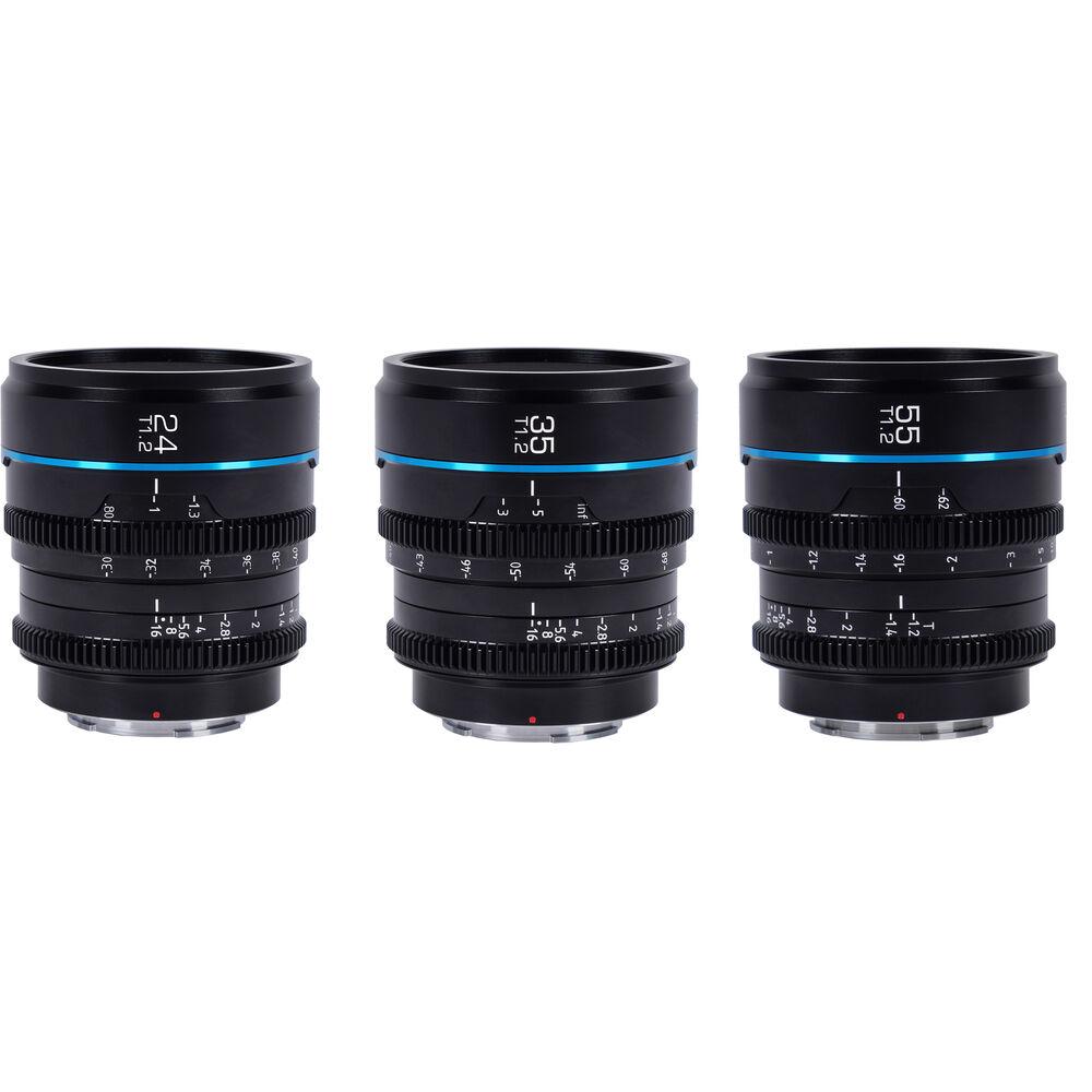 SIRUI Nightwalker Series 24/35/55mm T1.2 S35 Cine Lens Bundle (E Mount, Black)