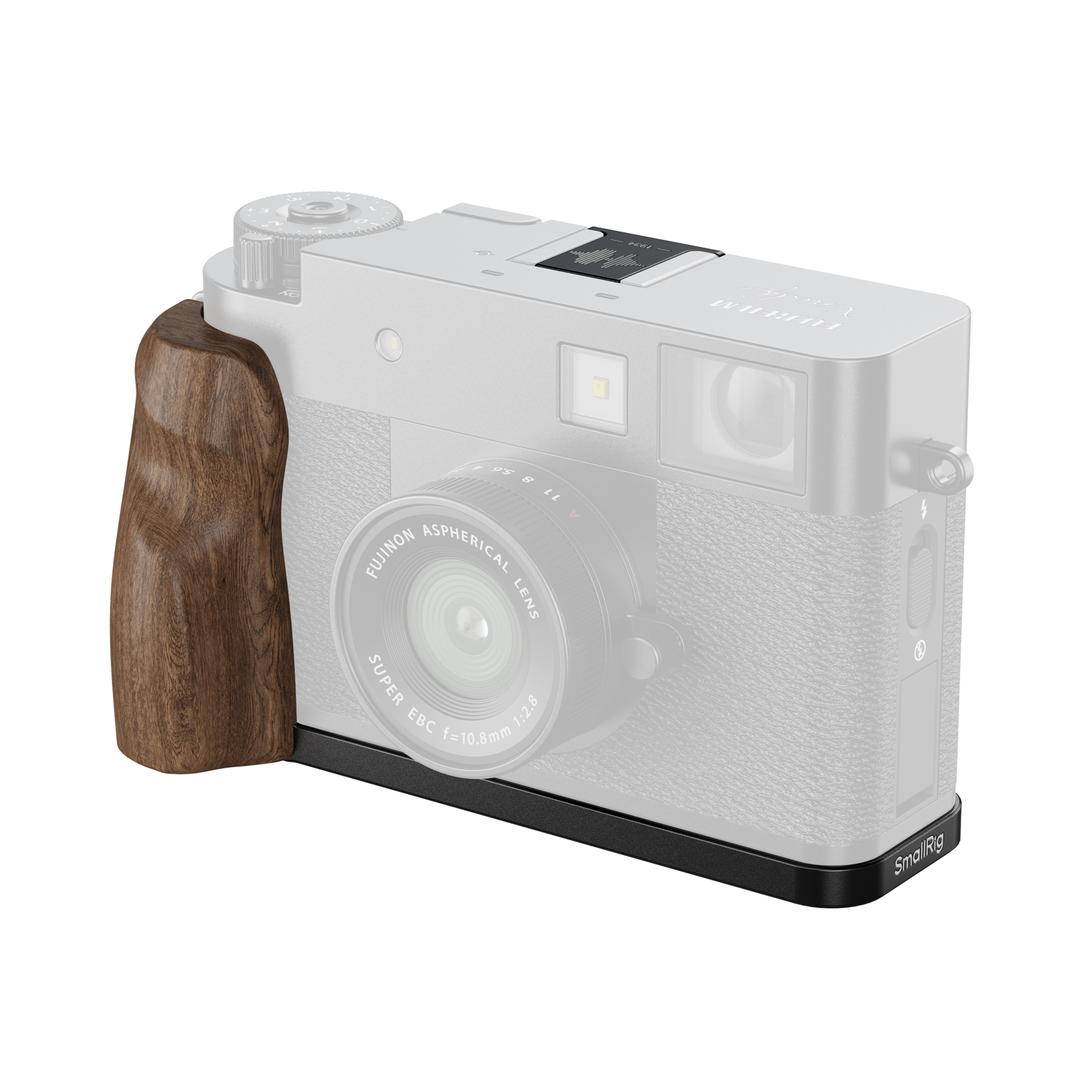 SmallRig L-Shaped Mount Plate with Wooden Handle for Fujifilm X half (Black) 5224