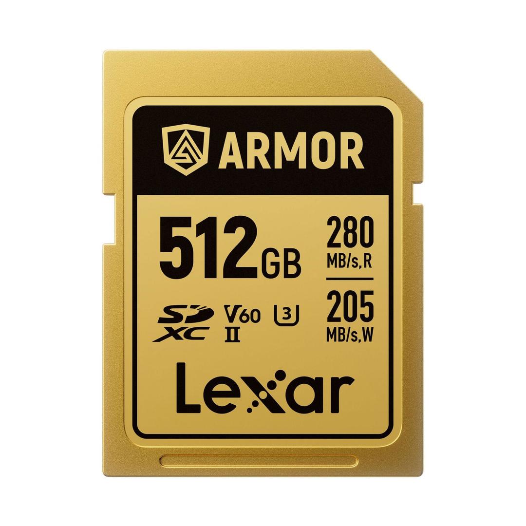 Lexar 512GB Professional Gold Series Armor 280MB/s UHS-II V60 SDXC Memory Card