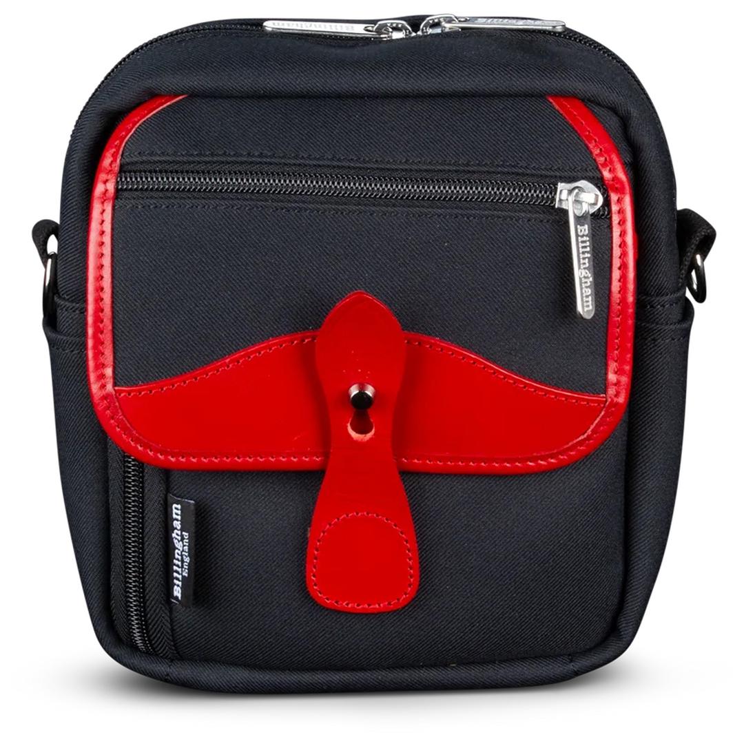 Billingham Pola Stowaway Shoulder Bag - Black FibreNyte / Red