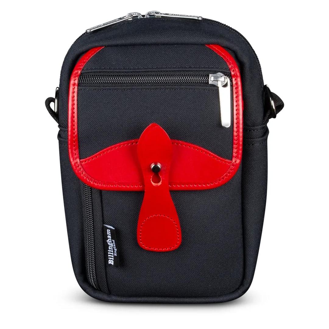 Billingham Airline Stowaway Shoulder Bag - Black FibreNyte / Red