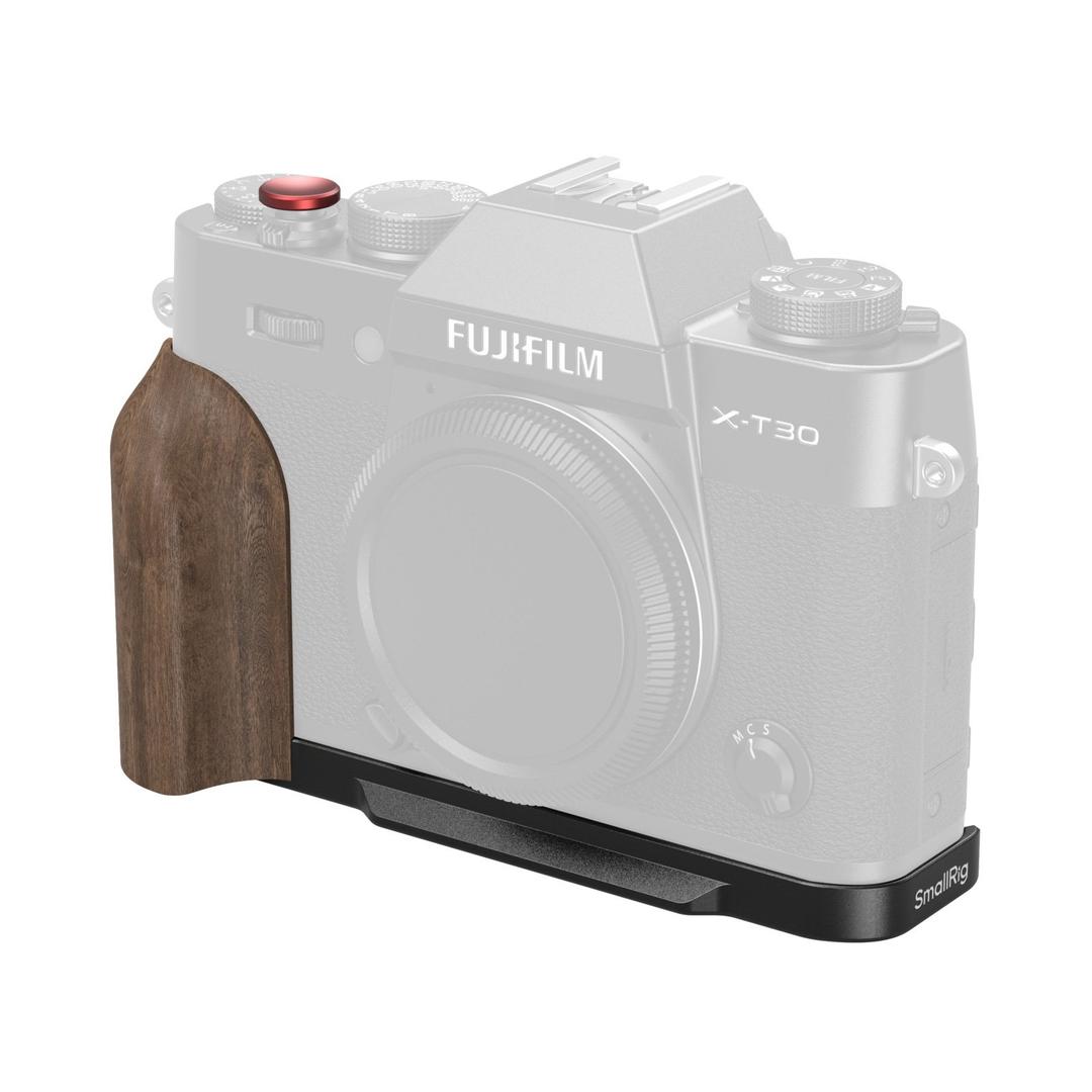 SmallRig L-Shaped Mount Plate with Wooden Handle for Fujifilm X-T30/II/III (Black) 5666