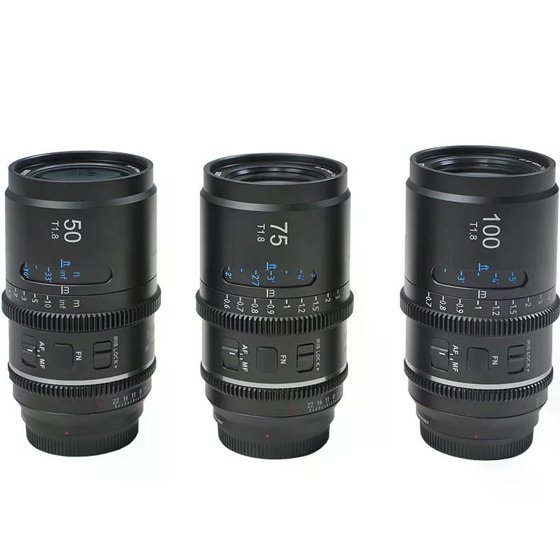 Sirui Astra Series 50/75/100mm T1.8 Full-frame AF Anamorphic Cine Lens Kit (L Mount, Blue Flare)
