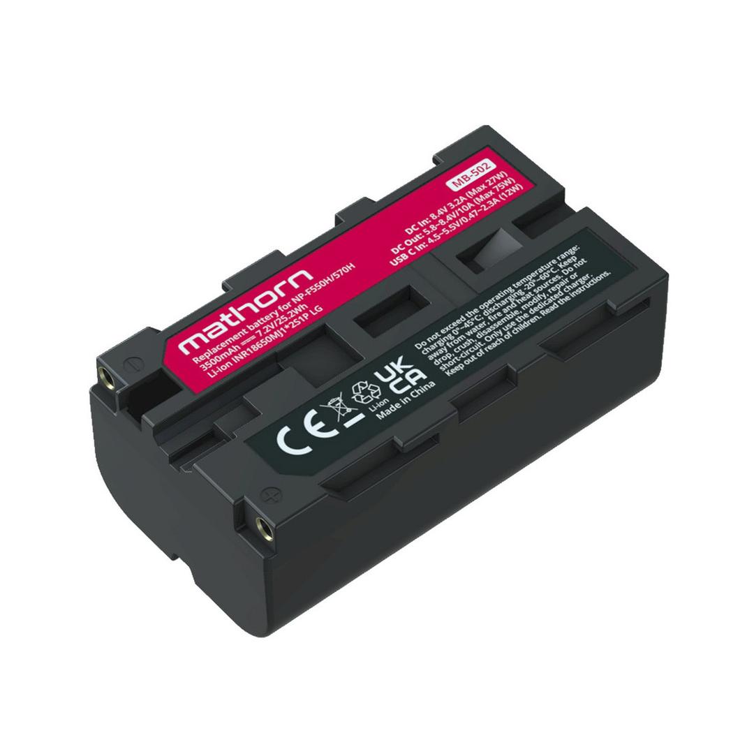 Mathorn MB-502 USB-C Rechargeable NP-F550/570H Battery (3500mAh)