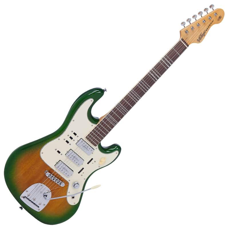 Vintage REVO Series 'Galactica' Electric Guitar ~ Burst Green ...
