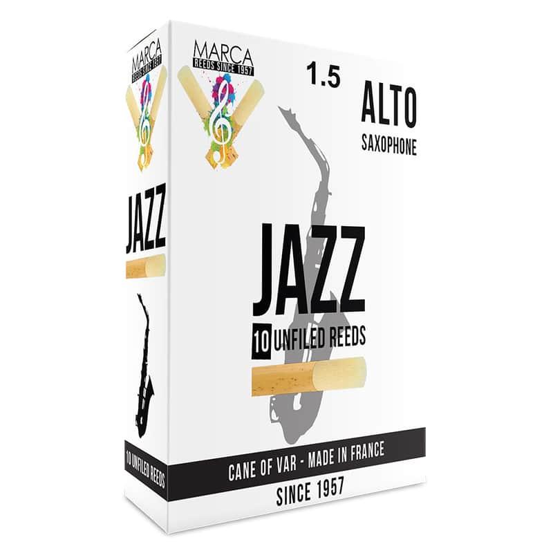 Mar Marca Jazz Unfiled Reeds - 10 Pack - Alto Sax - 1.5 Re