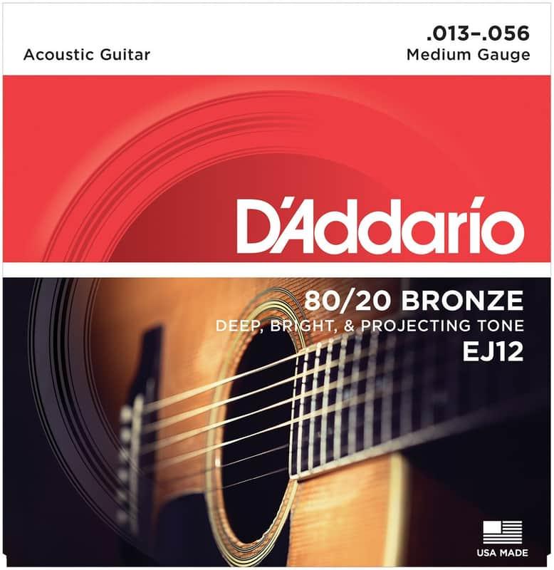 D'Addario EJ12 80/12 Bronze Acoustic Guitar Strings, Medium, 1...