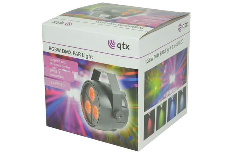 QTX QTX PAR12 RGBW DMX PAR Light 3 X 4W LED With Remote And Sc...