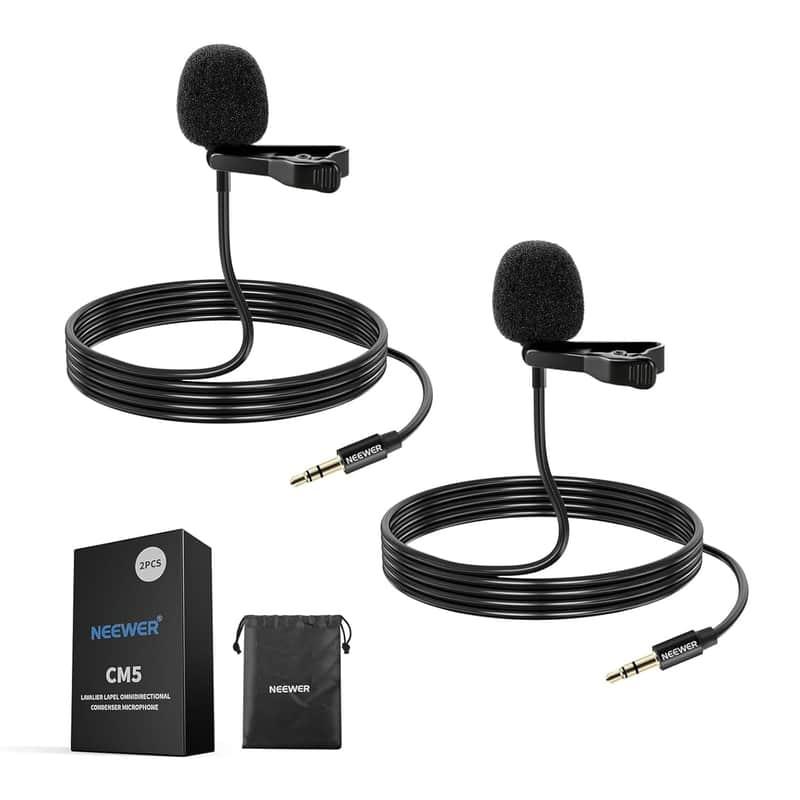 2025 Neewer Lavalier Lapel Microphone (2 Pack), Omnidirectiona...