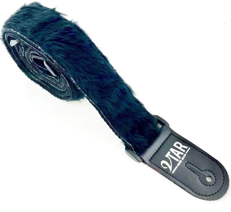 VTAR Vegan Vtar Black Soft Fur Design Adjustable Electric Guit...
