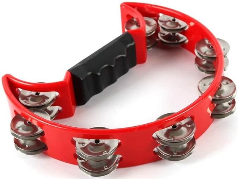 EMD Cutaway Tambourine (16 Jingle) - Red