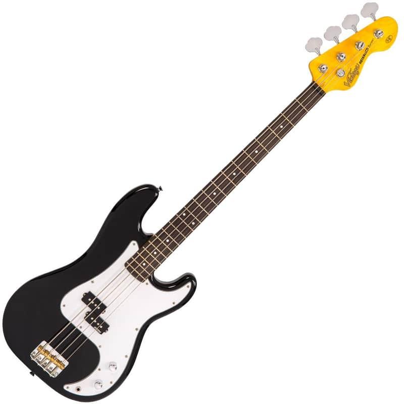 Vintage Vintage V4 ReIssued Bass Guitar - Boulevarde Black Black