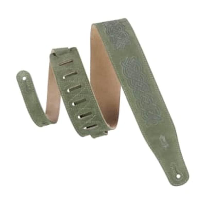 Levy's Leather's Celtic Embossed Series Guitar Strap, Green Green