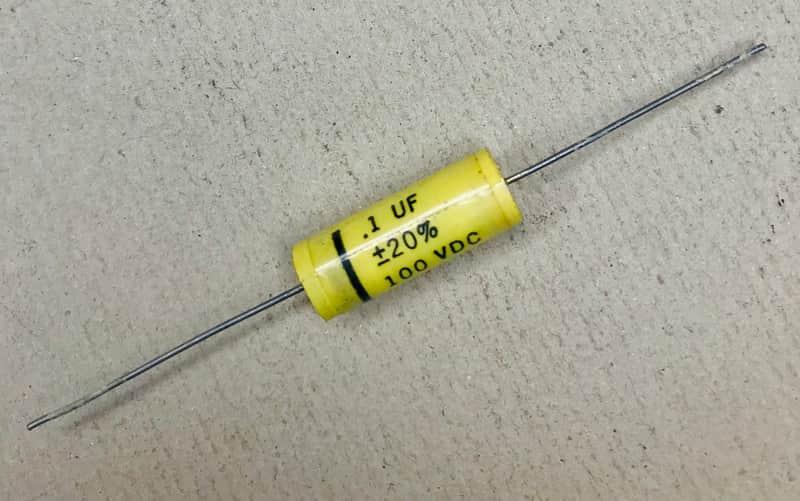 1970s G.E .1 uF 100 VDC Yellow