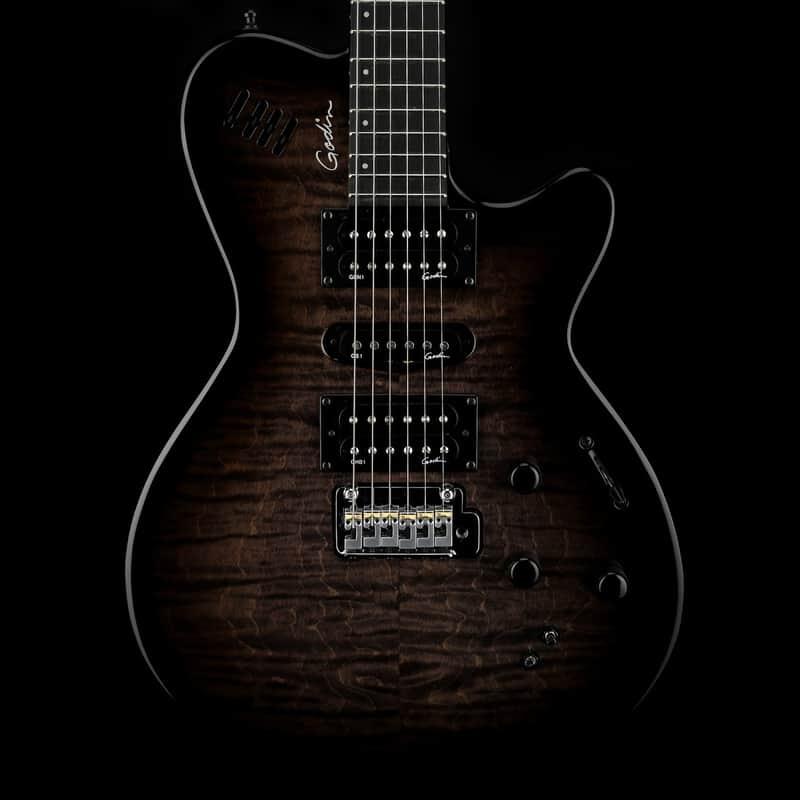 Godin xtSA Leaftop in with Gigbag Trans Black