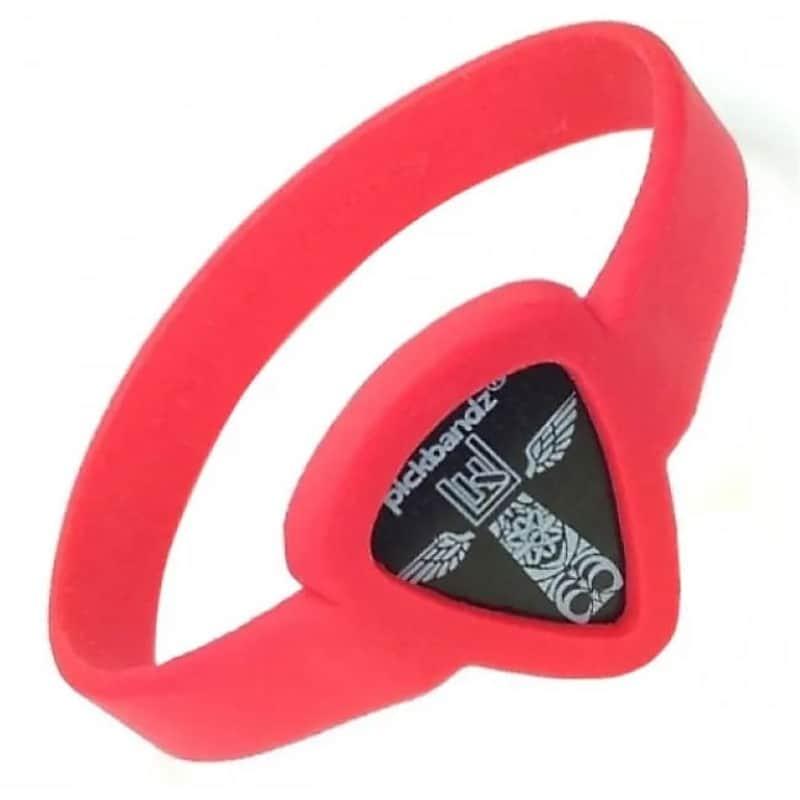 2023 Pickbandz Wristband Guitar Pick Holder - Adult Rockin' Red
