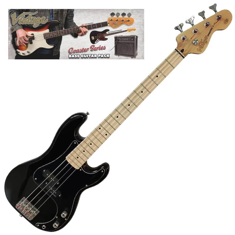 Vintage V Maple Size Coaster Series Bass Guitar Pack Bouleva...