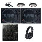 Technics SL-1210MK7 DJ turntable starter set with Pioneer DJ DJM-V10-LF mixer