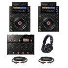 AlphaTheta CDJ-3000X DJ Media Players Starter Set with AlphaTheta Euphonia mixer