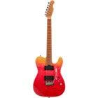(B-Stock) Fazley Sunrise Series Tide Red Sea Fade Electric Guitar with Deluxe Gig Bag