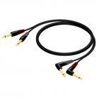 Procab CLA603 2x Male Mono Jack - 2x Male Mono Right-Angled Jack, 5m