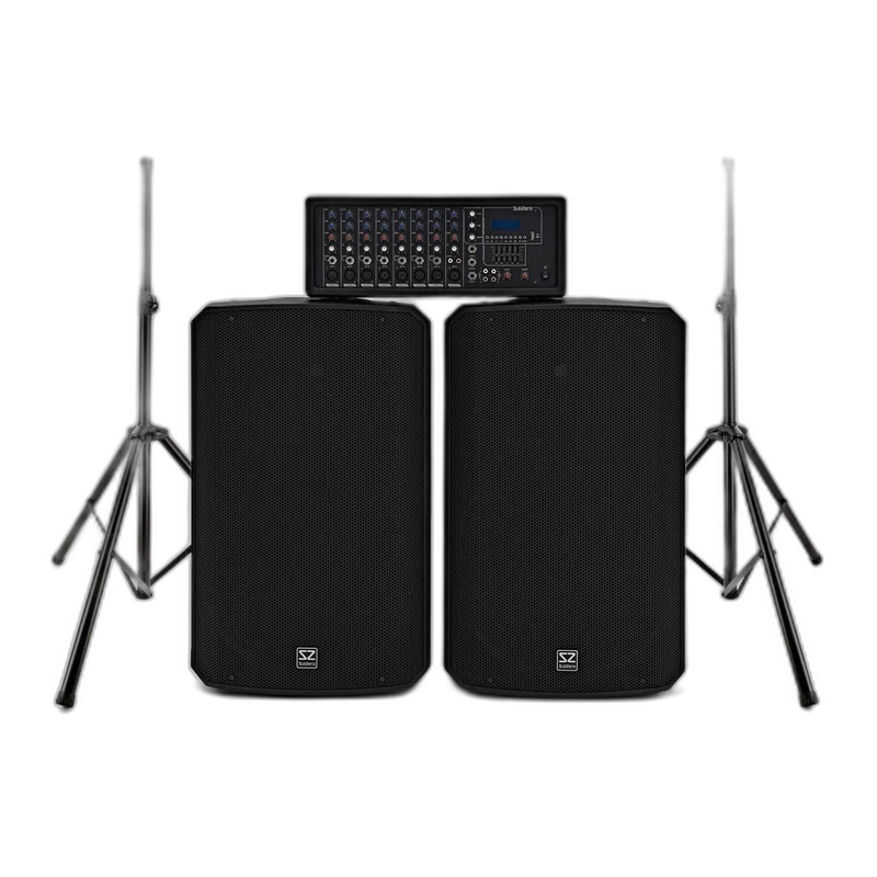 SubZero SZPA-815 300W 15" PA System with Stands
