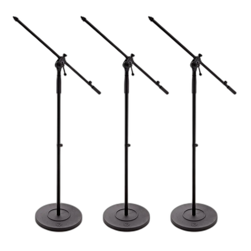 G4M Cast Base Boom Microphone Stand 3 Pack