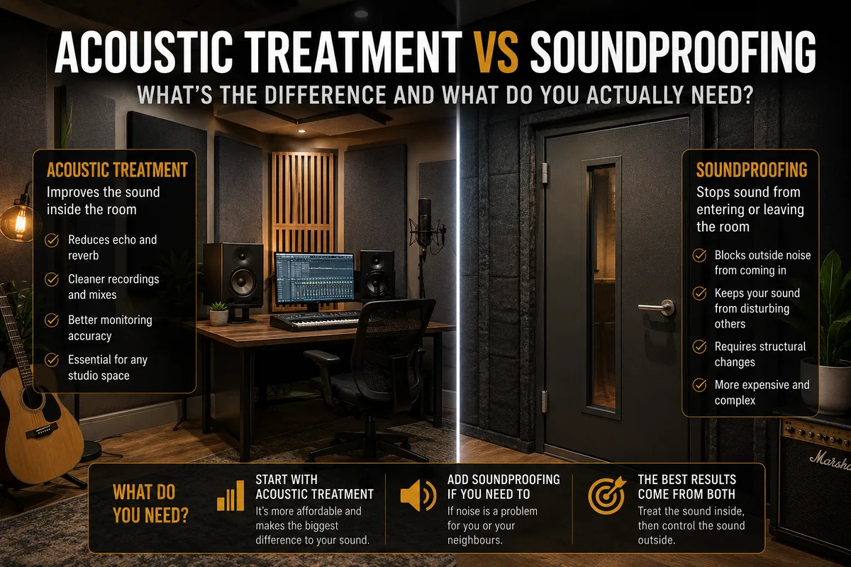 Acoustic Treatment vs Soundproofing: What's the Difference and What Do You Actually Need?